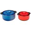 2 Pieces Ceramic Cookware Set with Lid and Insulated Handle