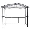 Grill gazebo 8x5ft,outdoor patio canopy,BBQ shelter with steel Hardtop and side shelves