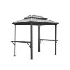 Grill Gazebo 8' × 6', Aluminum BBQ Gazebo Outdoor Metal Frame with Shelves Serving Tables