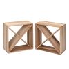 Set of 2 24 Bottle Wine Rack, Wine Storage Cube for Bar Kitchen Cellar, Wood Crate in Natural