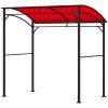 7' x 5' Garden Grill Canopy, BBQ Grill Gazebo Tent with Steel Frame and Hooks, Outdoor Sun Shade, Wine Red