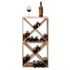 Set of 2 24 Bottle Wine Rack, Wine Storage Cube for Bar Kitchen Cellar, Wood Crate in Natural