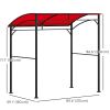 7' x 5' Garden Grill Canopy, BBQ Grill Gazebo Tent with Steel Frame and Hooks, Outdoor Sun Shade, Wine Red