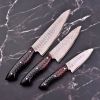 Honeycomb Knife Set | 3 Pcs | Clad Copper Damascus Blade | Faneema Cutlery