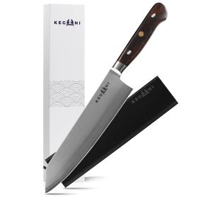 Kegani Kiritsuke Knife - 8-Inch Professional Japanese Chef Knife, Japanese VG-10 Ultra-Sharp Kitchen Knives, 9 Layer Clad Steel - Ergonomic Handle (Option: Kiritsuke knife)