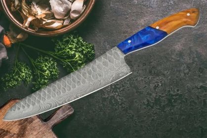 SAPPHIRE | Chef Knife | Premium Damascus Blade | Razor-Sharp Edge | Ergonomic Handle (size: 6 inches)