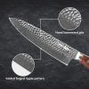 Kegani 8 Inch Damascus Chef Knife 67 Layers 10Cr15CoMoV Japanese Knife Hammered Texture Damascus Knife - FullTang Wood Handle Chefs Knife With Gift Bo