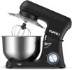 Stand Mixer,Stainless Steel Mixer 6.5-QT, kitchen Mixer 6-Speeds Tilt-Head Food Mixer with Dough Hook, Wire Whip & Flat Beater