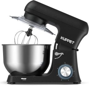 Stand Mixer,Stainless Steel Mixer 6.5-QT, kitchen Mixer 6-Speeds Tilt-Head Food Mixer with Dough Hook, Wire Whip & Flat Beater (Color: Black)