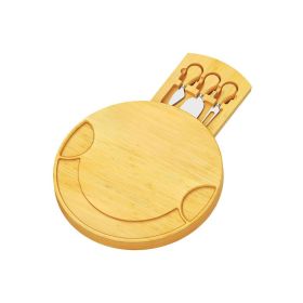 Kitchen Accessories Round Cheese Board With Cutlery Set(USPS Shipping) (Color: Natural, Type: Style A)