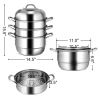 Multi Tiers Kitchen Pan Cookware Stainless Steel Steamer Set